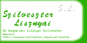 szilveszter lisznyai business card